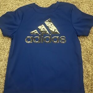 Adidas Boys' Blue & Black Logo Tees